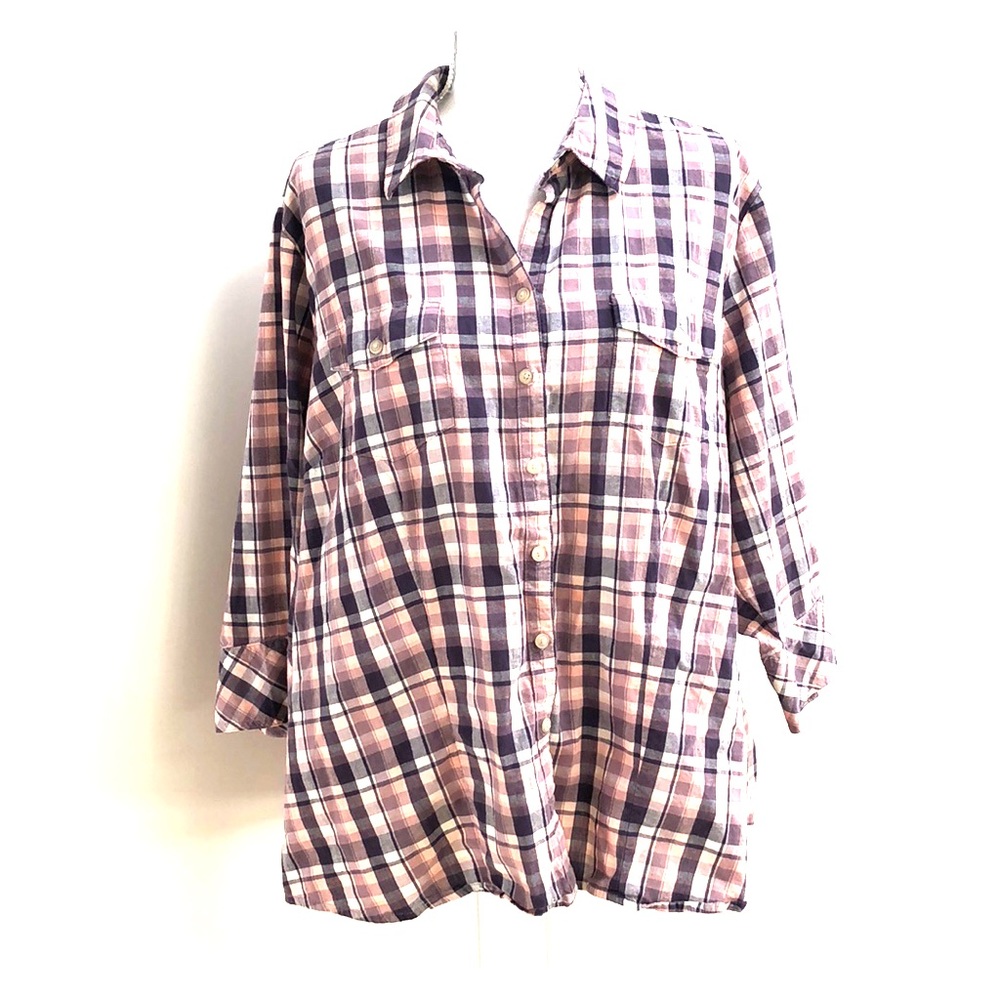 Riders by Lee Plaid Shirt - Purple and Blush 2X